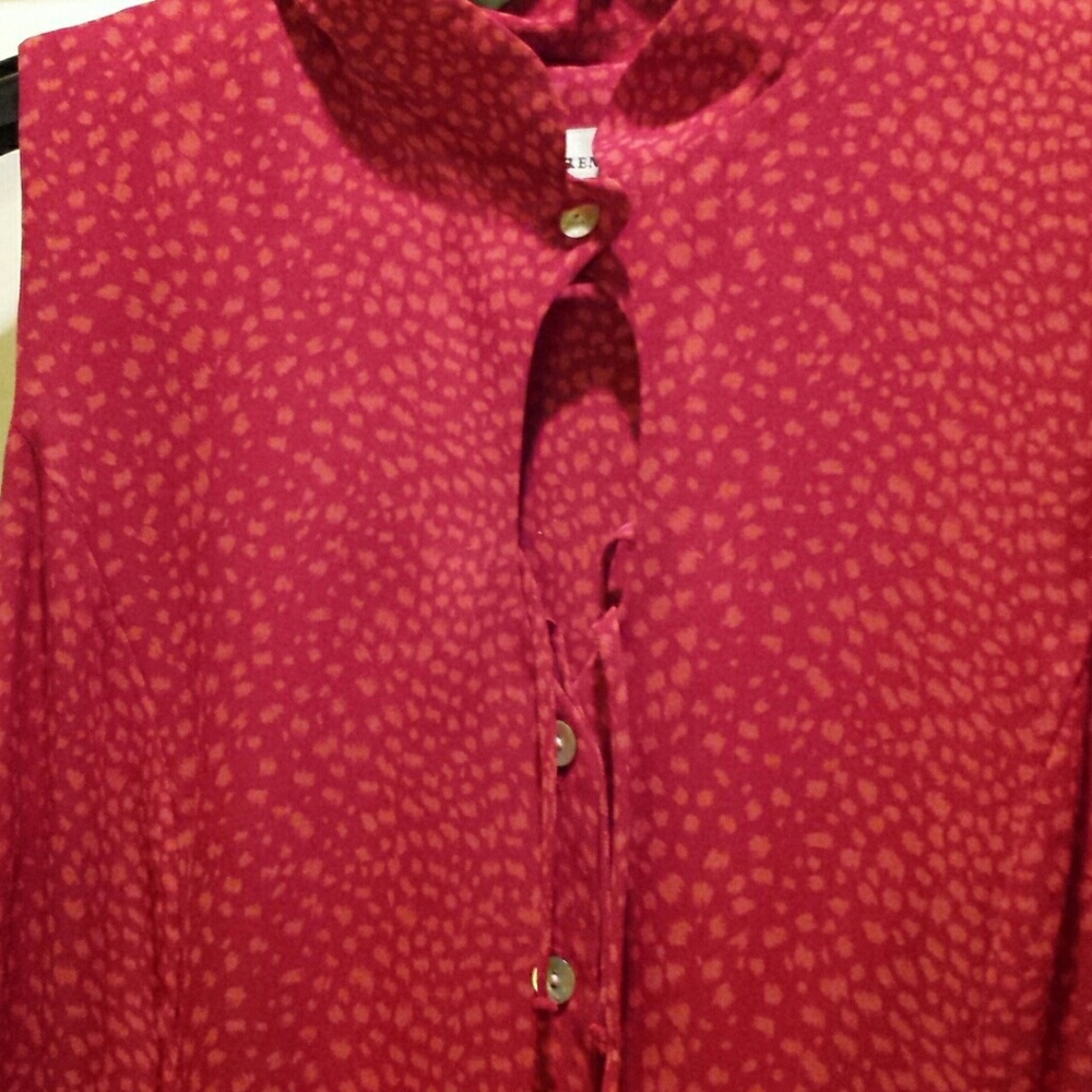 Red David Warren Button Down Dress - Picture 2 of 6